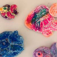 Painted clay fish - III